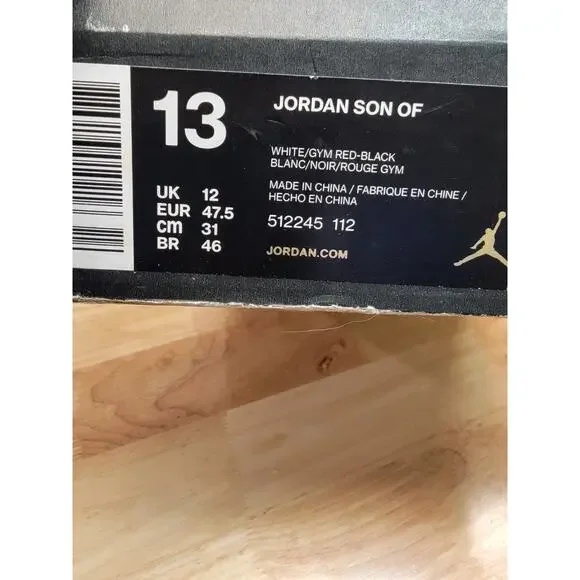 Nike Air Jordan Son Of Mars White-Gym Red-Black Sz 13 [512245-112]